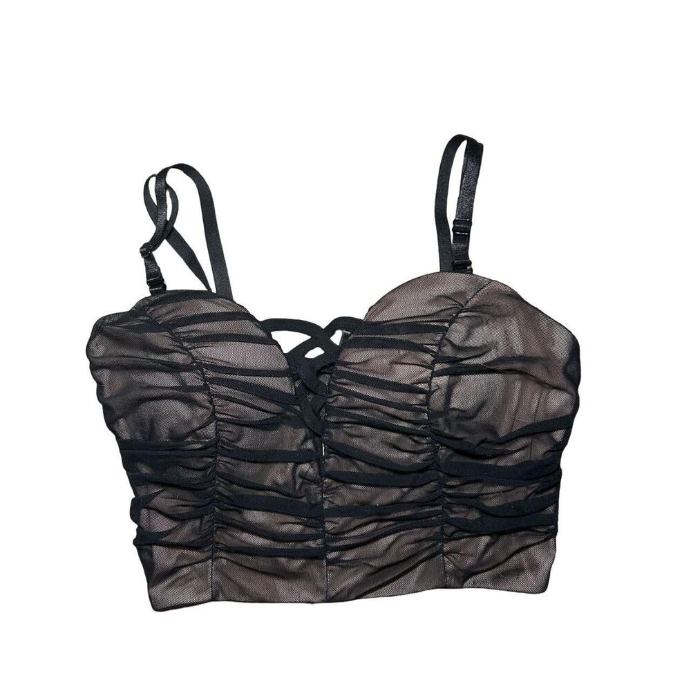 Fashion-nova Women's Black and Tan Crop-top